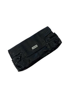 Unlisted Clutch Purse Black Croc Embossed Snap Close Patent Y2K Bag Luxury Glam